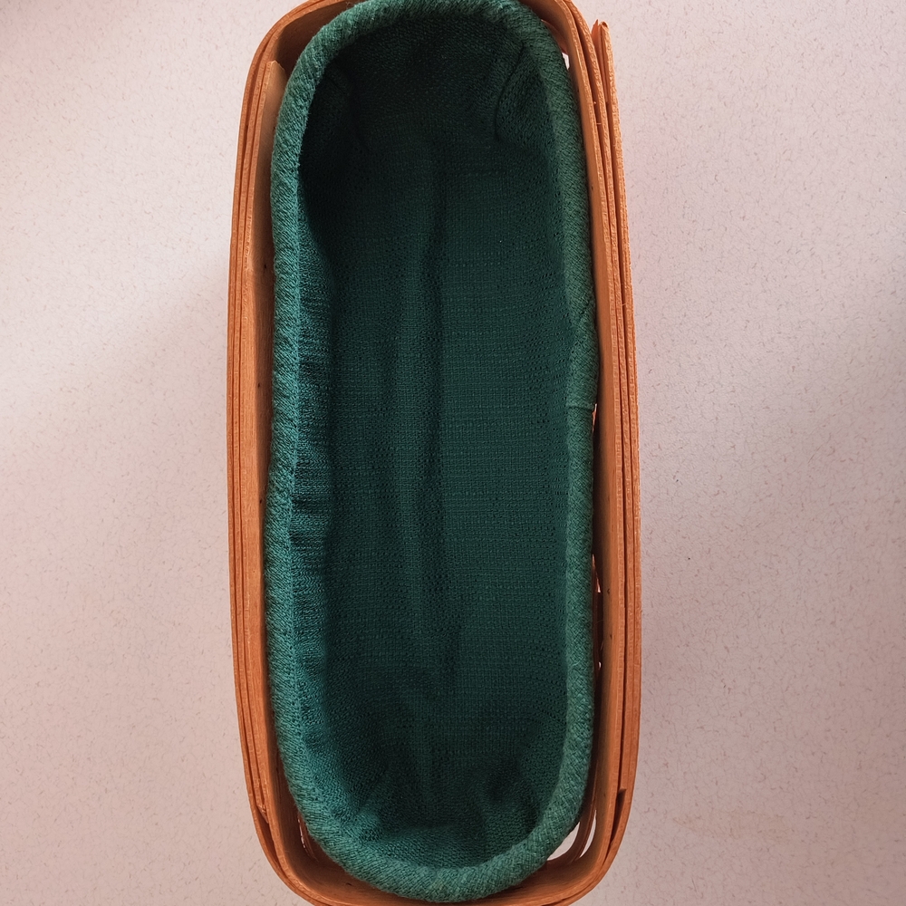 Brown Woven Basket with Green Lining